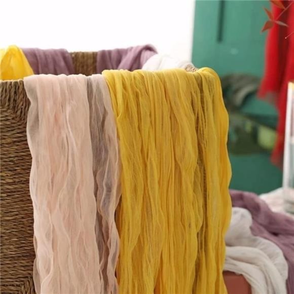 Peach Cheesecloth Table Runner 10Ft Rustic Gauze Tablecloth 38x120 Inches Boho - Picture 5 of 5